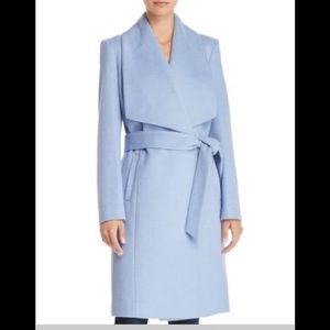 Cole Hann Ice Blue Slick Wrap Coat size 12